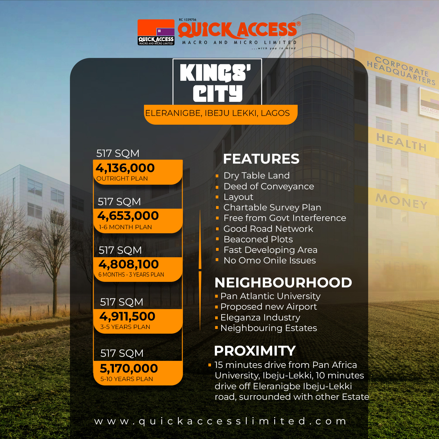 Kings' City Plot 32 (517 SQM)